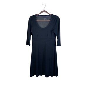 Horny Toad Womens Black 3/4 Sleeve A-Line Dress Small Lightweight Stretchy Fabri